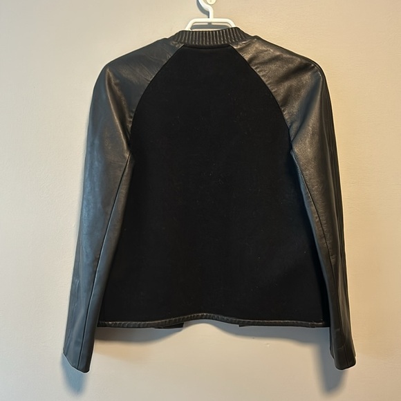 Sandro Leather And Wool Biker Jacket - Picture 4 of 14